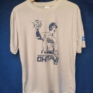 Los Angeles Dodgers Shohei Ohtani Toyo Tires Promo Beige T Shirt Size (M) SGA